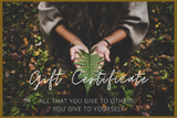 Alchemy skin and soul. Gift certificate. Give the gift of choice