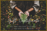 Alchemy skin and soul. Gift certificate. Give the gift of choice 